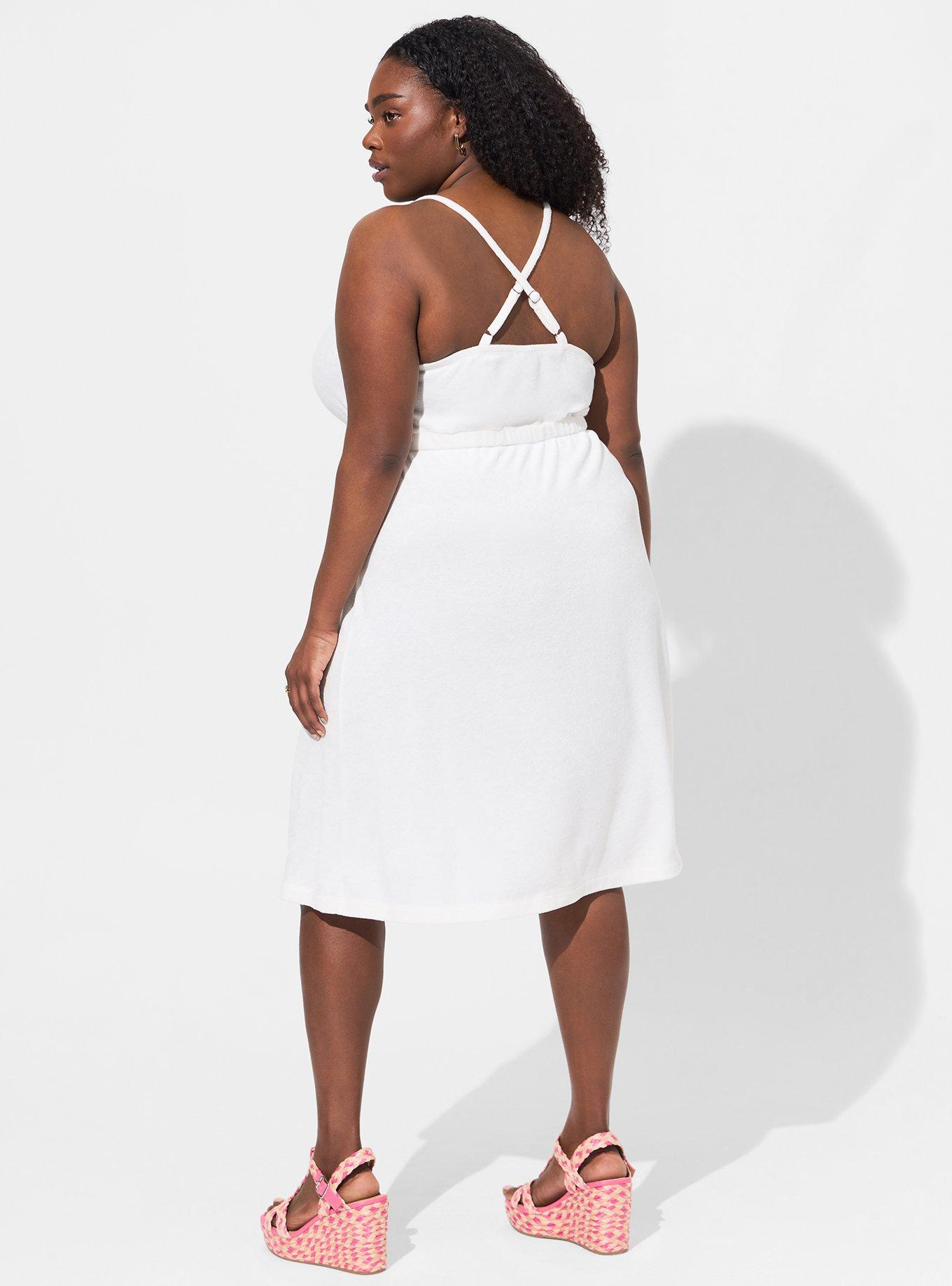 Plus Size Midi Terry Cloth Wrap Beach Dress Torrid