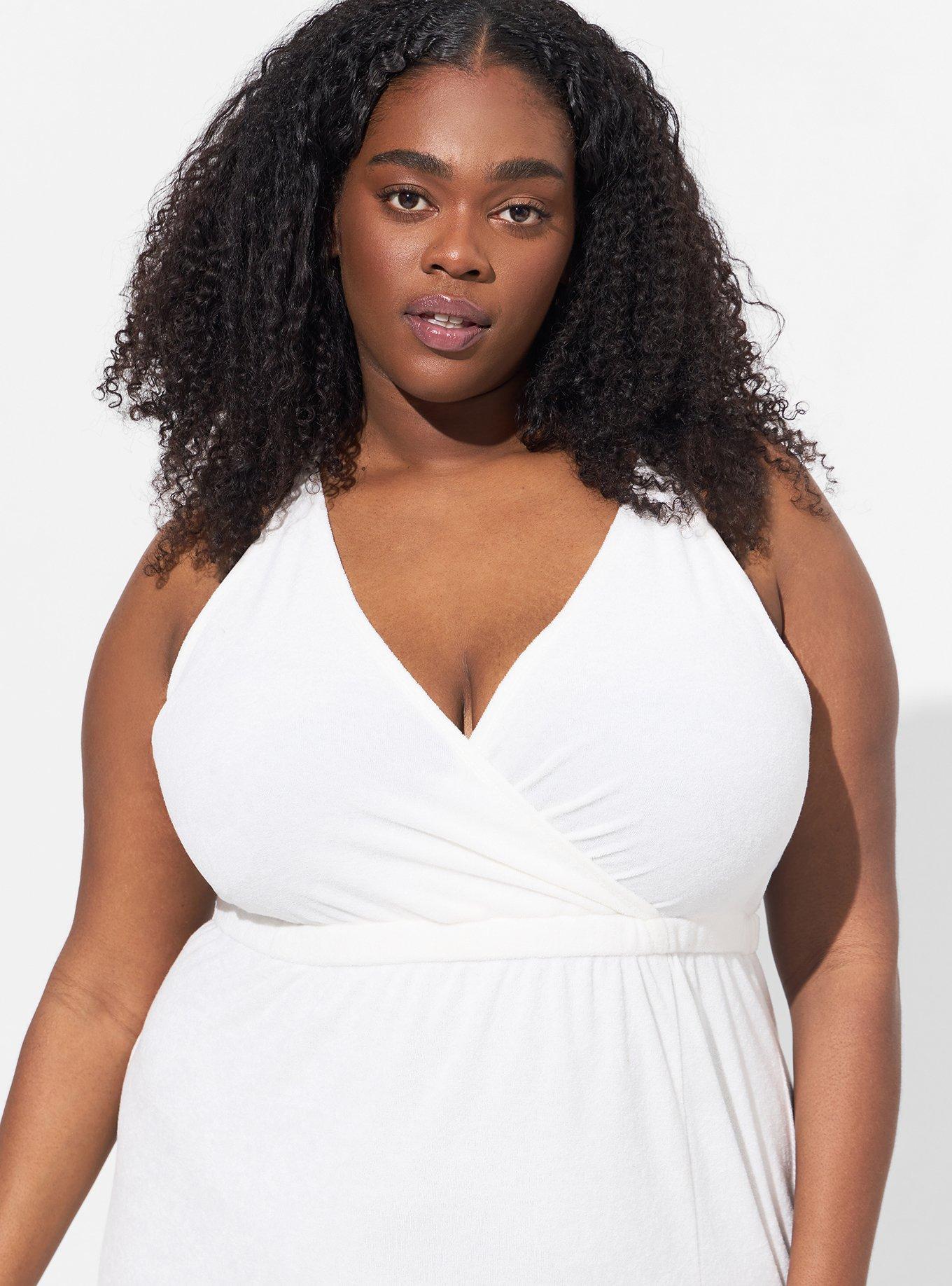 Plus Size Midi Terry Cloth Wrap Beach Dress Torrid