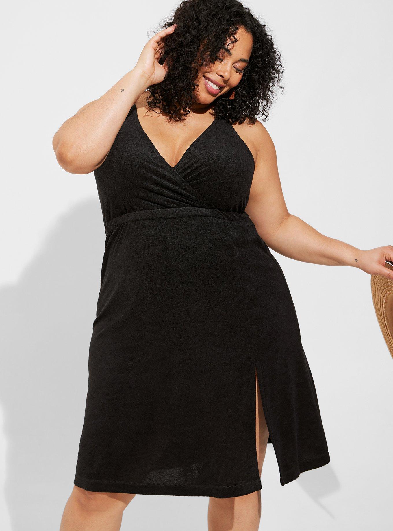 Plus Size Midi Terry Cloth Wrap Beach Dress Torrid
