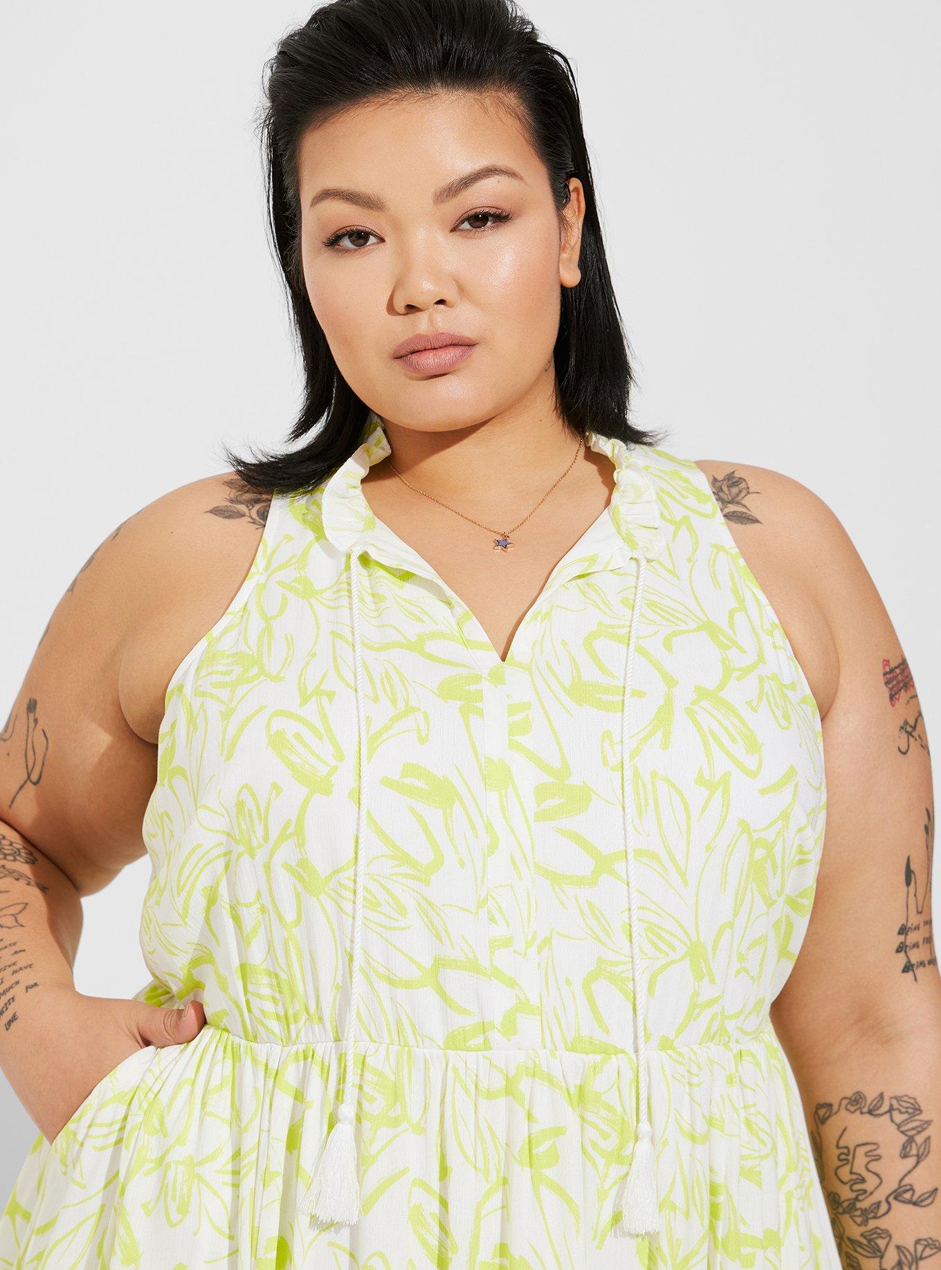 Plus Size Midi Wash Gauze Tiered Dress Torrid