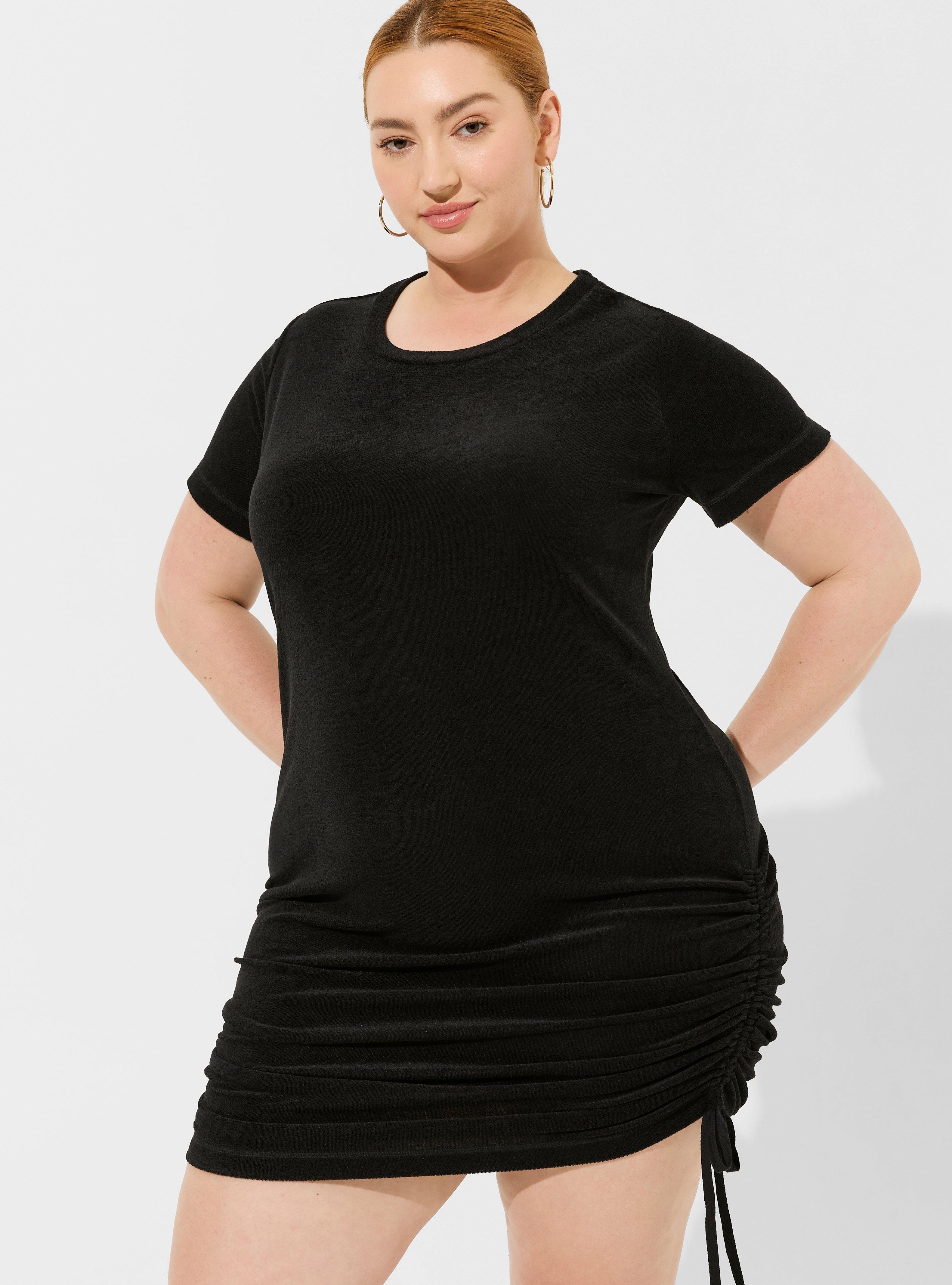 Plus Size Mini Terry Cloth Side Tie Beach Dress Torrid