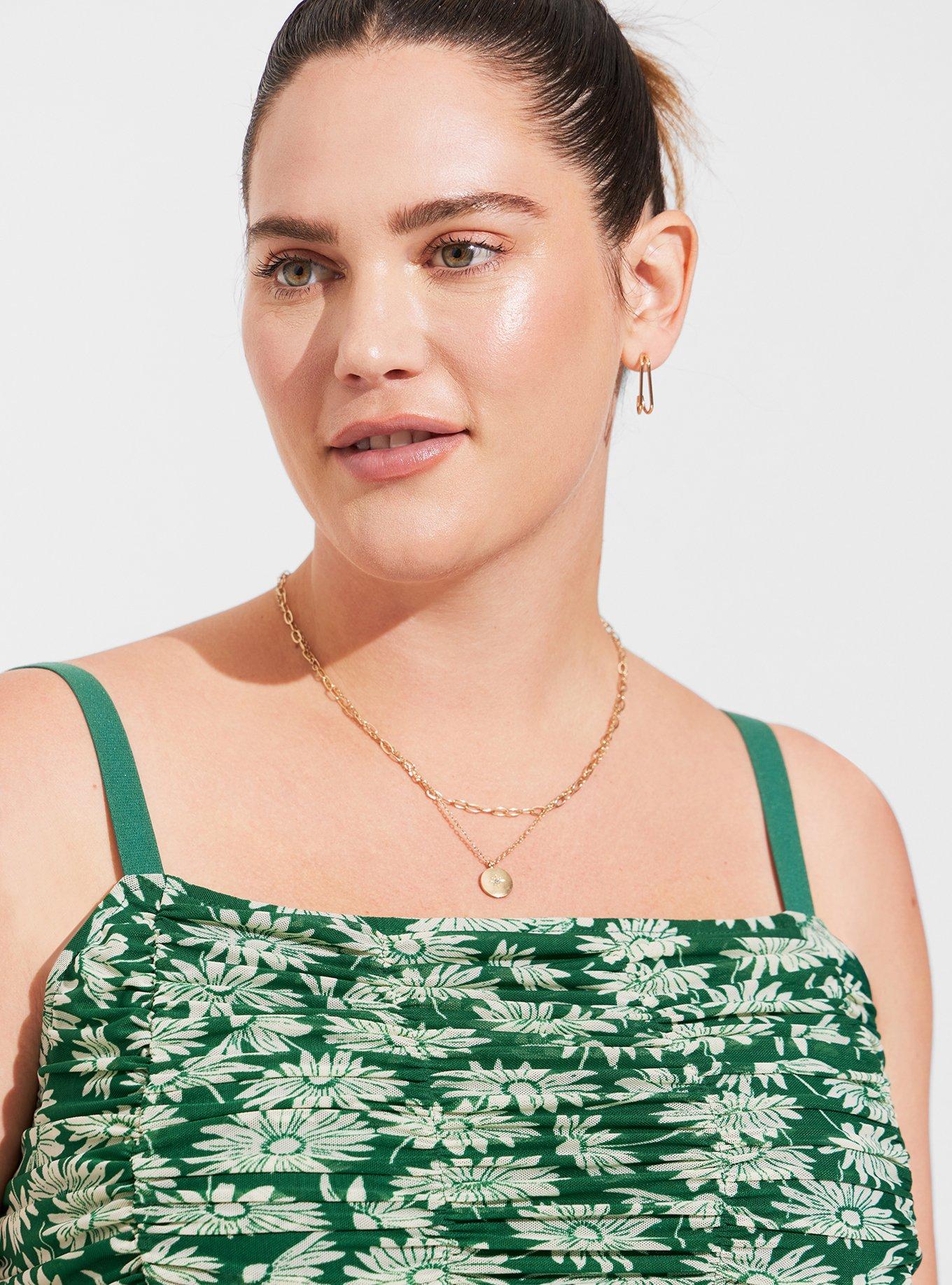 Plus Size Stretch Mesh Cropped Shirred Cami Top Torrid