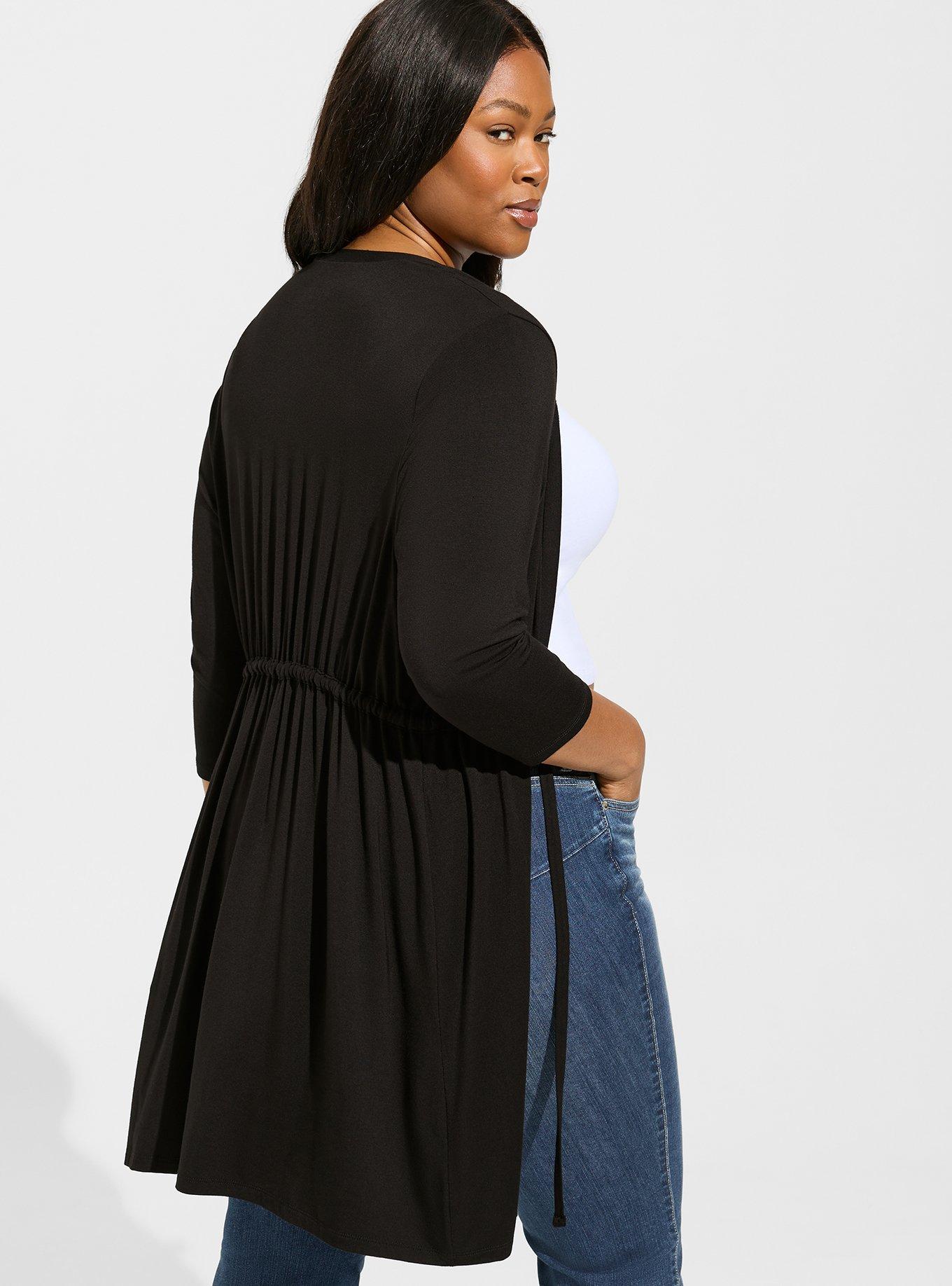 Plus Size Super Soft Cardigan 3/4 Sleeve Tie Front Torrid