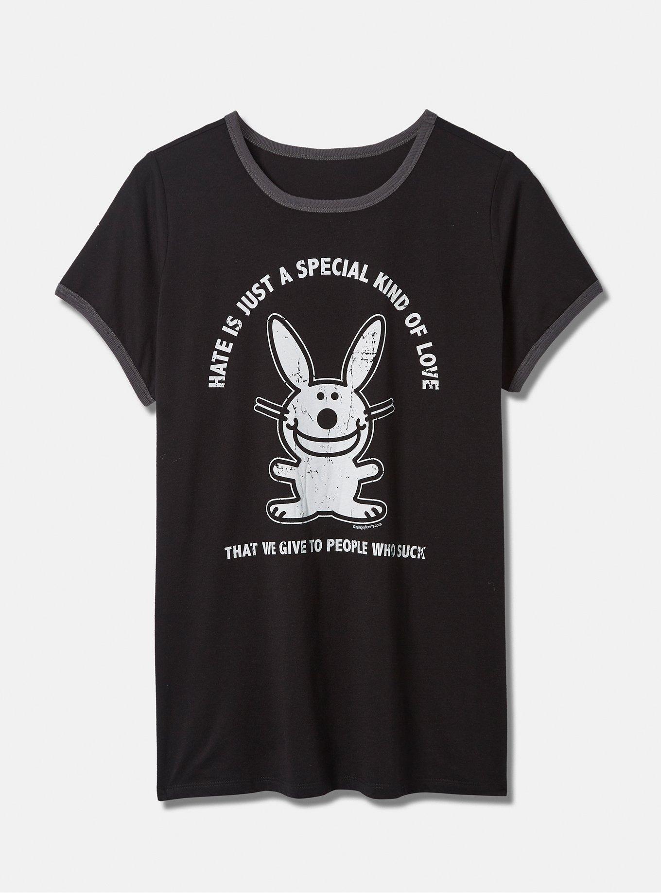 Plus Size It's Happy Bunny Classic Fit Cotton Ringer Tee Torrid