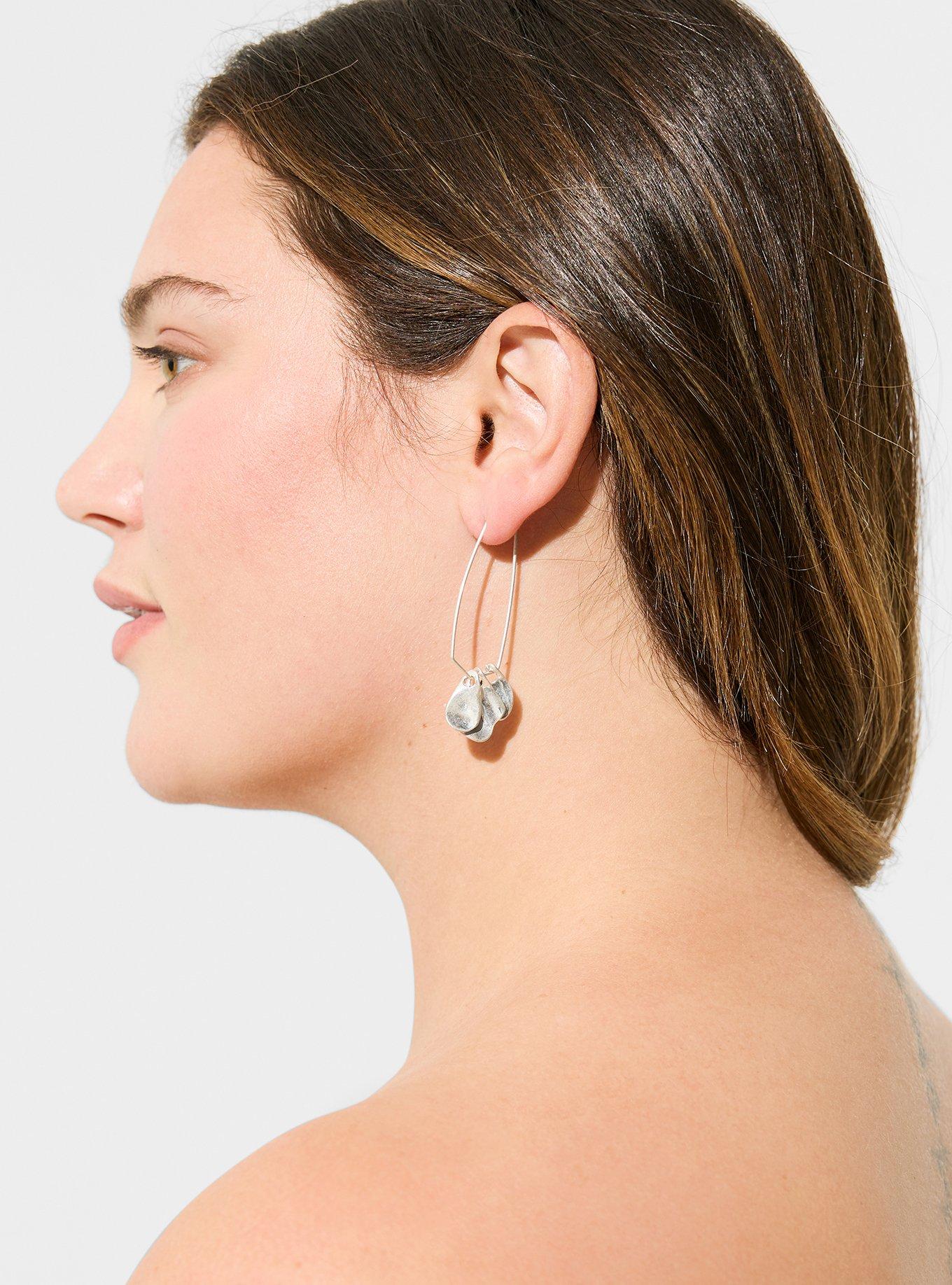 Plus Size Hammered Petal Hook Drop Earring Torrid