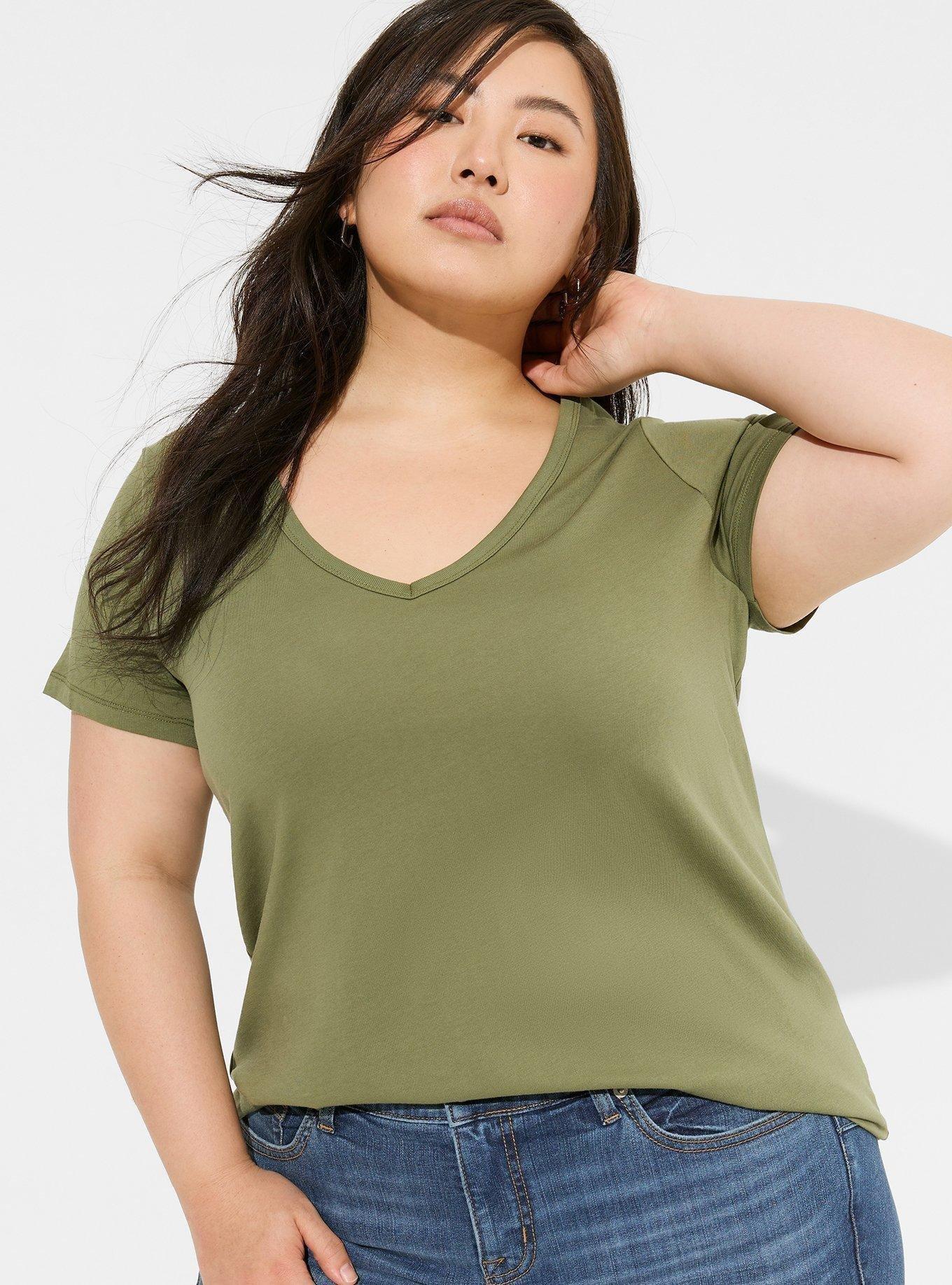 Plus Size Vintage Cotton Jersey VNeck Tee Torrid