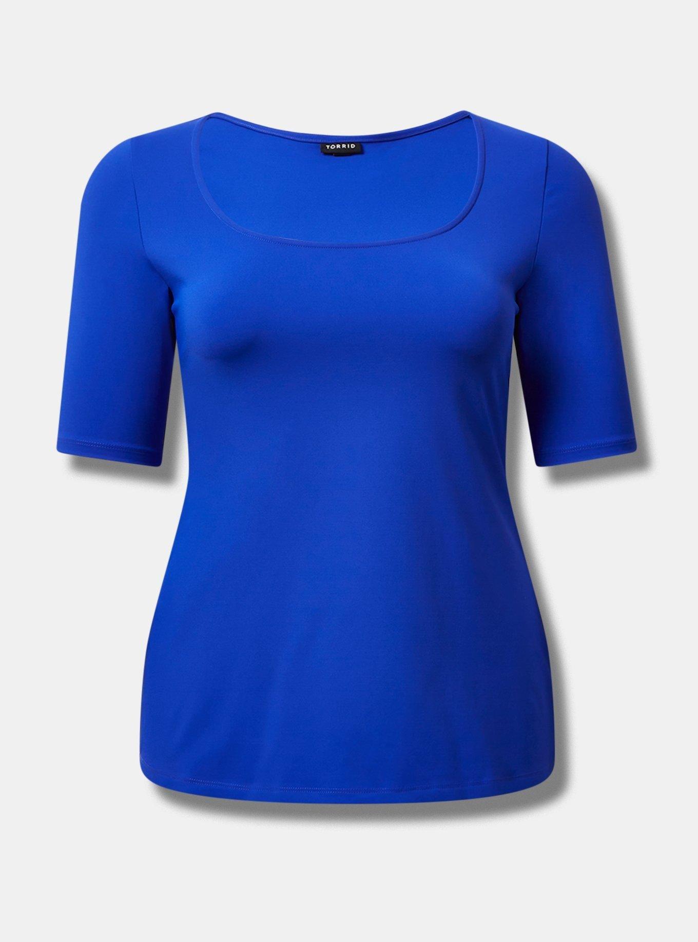 Plus Size Sculpting Knit Scoop Neck Elbow Sleeve Top Torrid