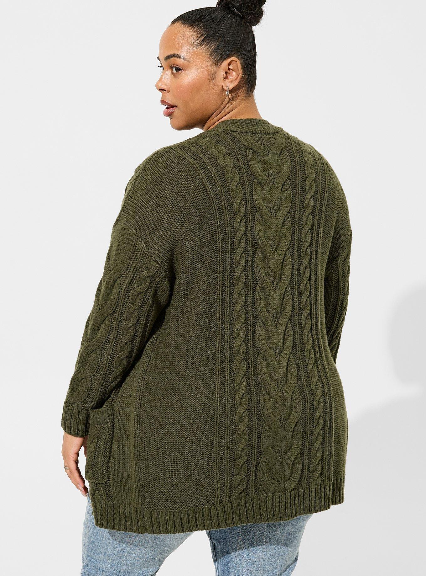 Plus Size Cable Boyfriend Cardigan VNeck Sweater Torrid