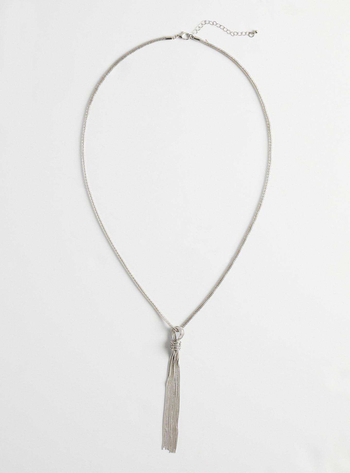 Plus Size Rhinestone Tassel Pendant Necklace Torrid