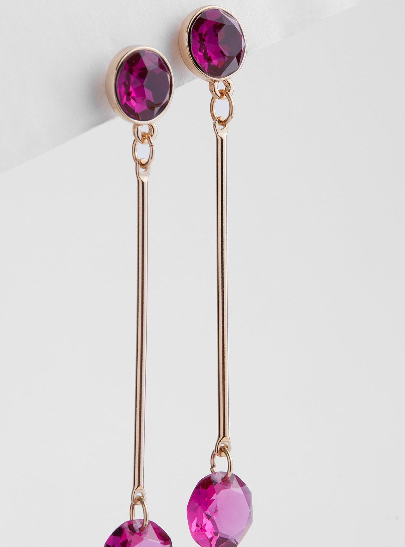 Plus Size Rhinestone Linear Drop Earring Torrid