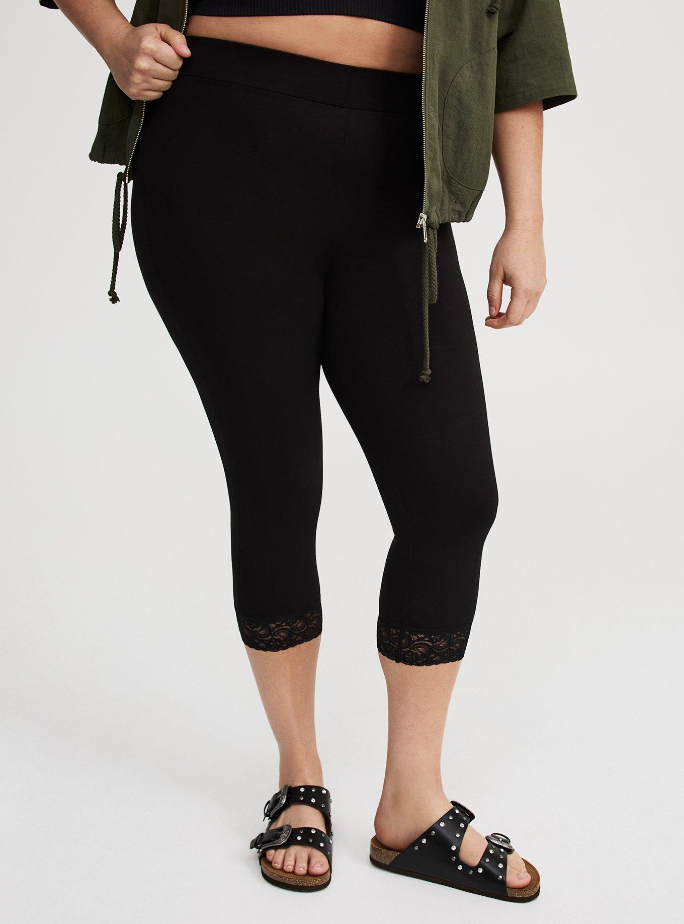 Plus Size Capri Signature Waist Lace Trim Legging Torrid