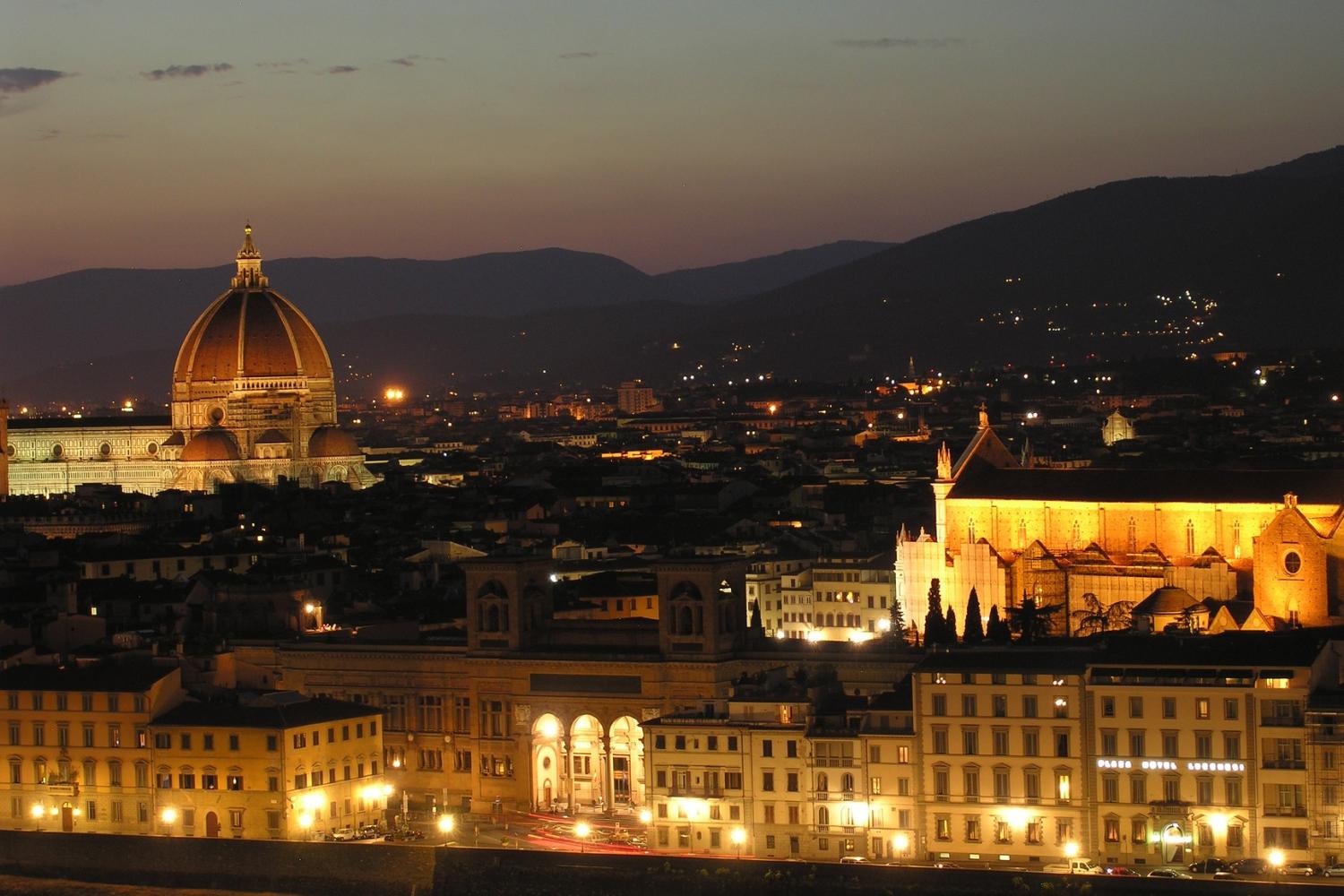 Electric Bike Night Tour of Florence with stunning view from Piazzale
