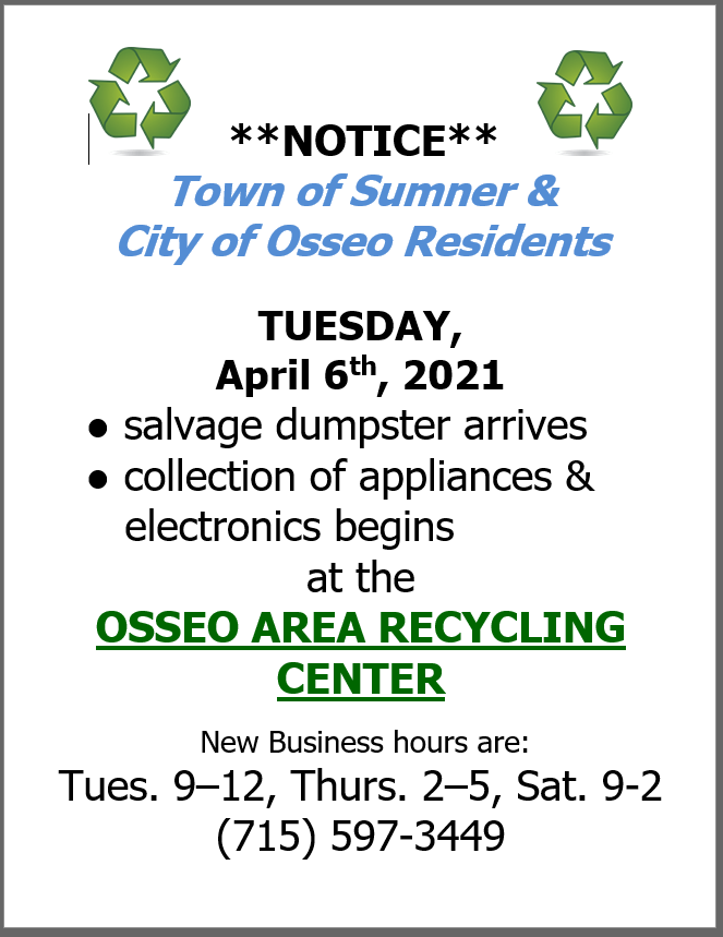 Salvage Dumpster at the Osseo Recycling Center