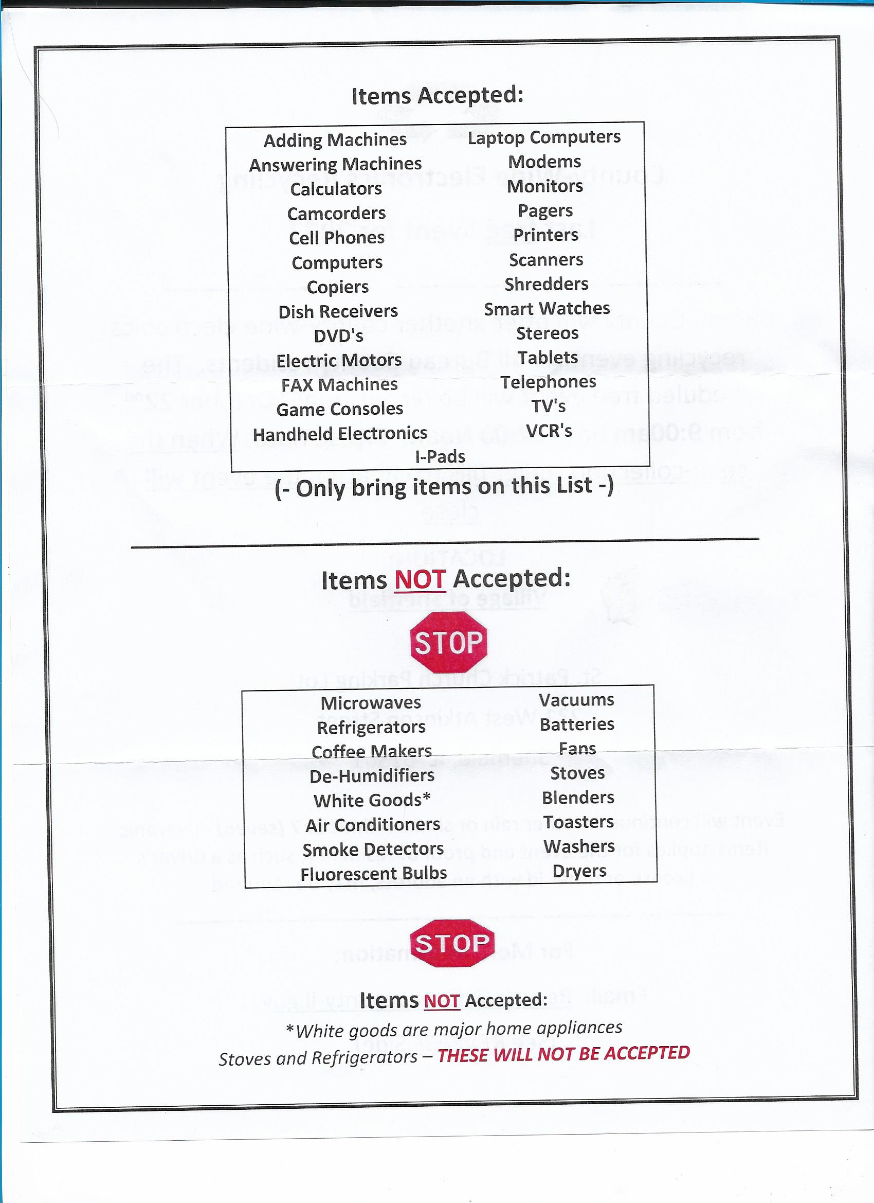 Electronics Recycling Village of Tiskilwa