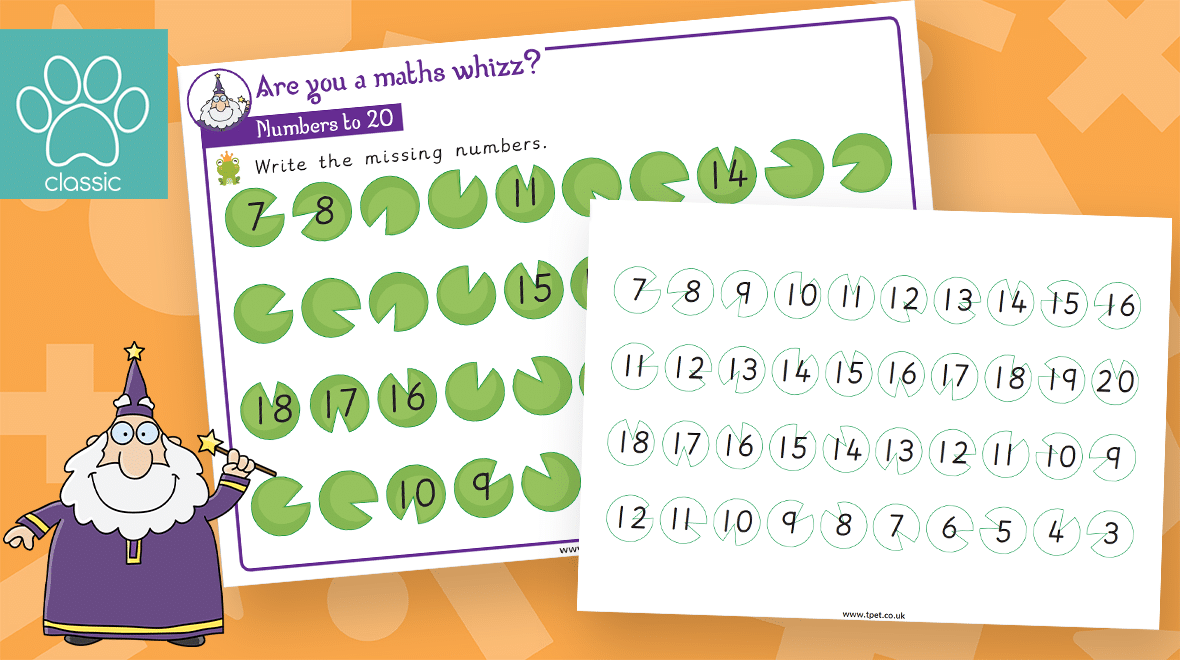 Teacher's Pet » Year 1 Missing Numbers To 20 Maths Whizz