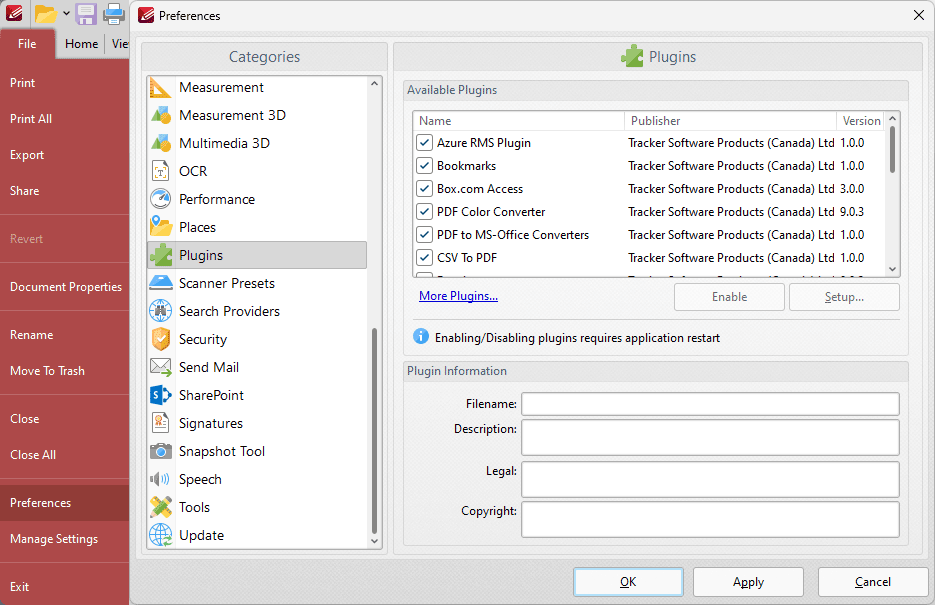 PDFXChange Co Ltd Knowledge Base What are the Plugins in PDF