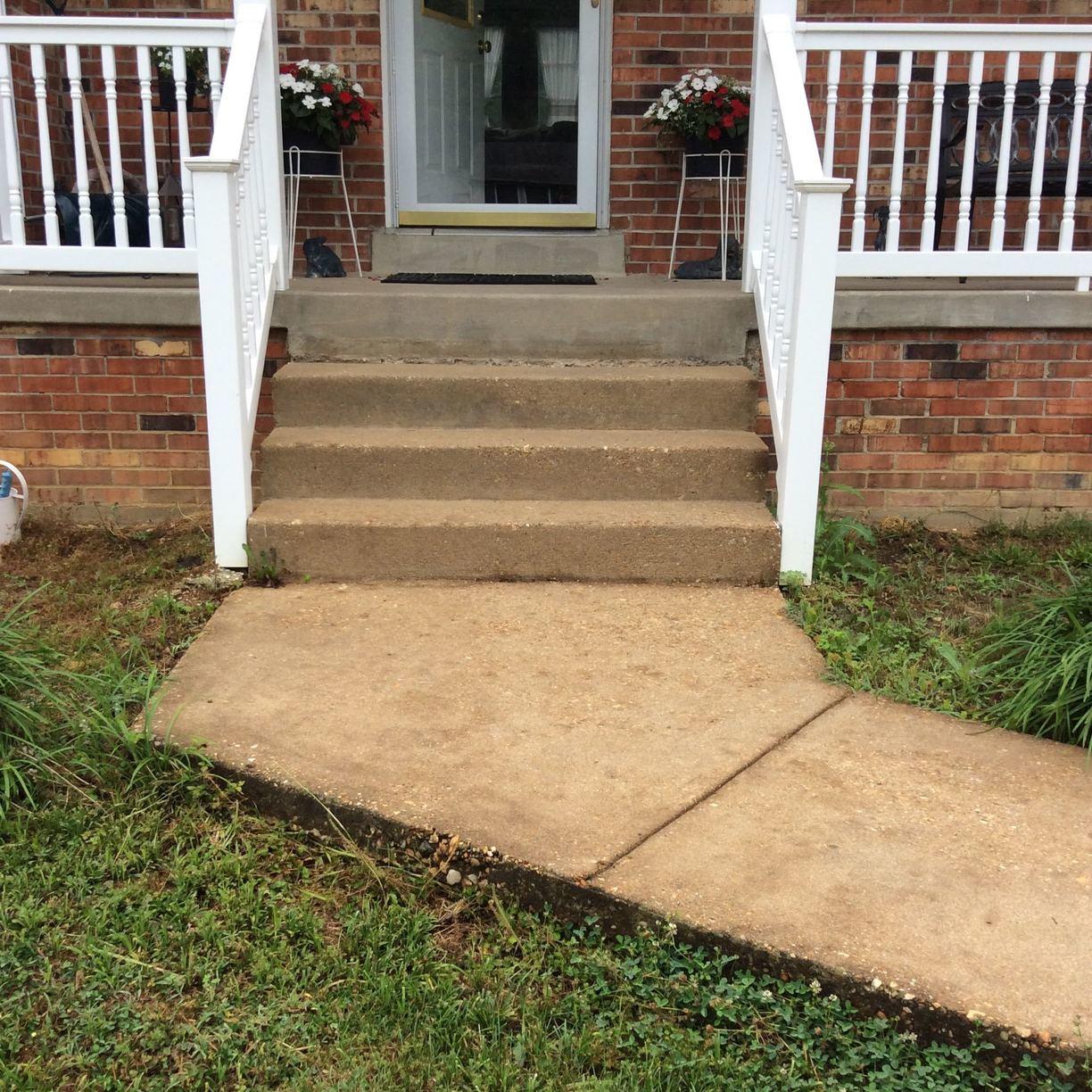 Ogburn Construction Before & After Photo Set Concrete Leveling in