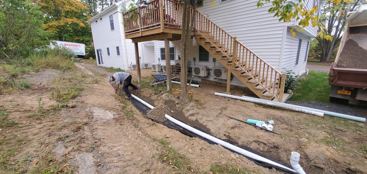 Basement Waterproofing Installing a Curtain Drain New Paltz, NY