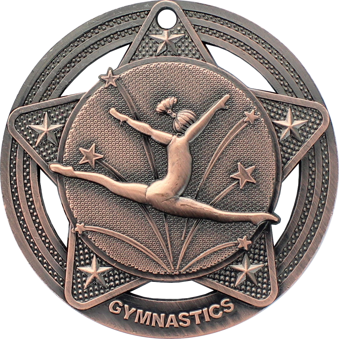 Female Gymnastics Medal by Infinity Stars Antique Bronze 50mm (2")