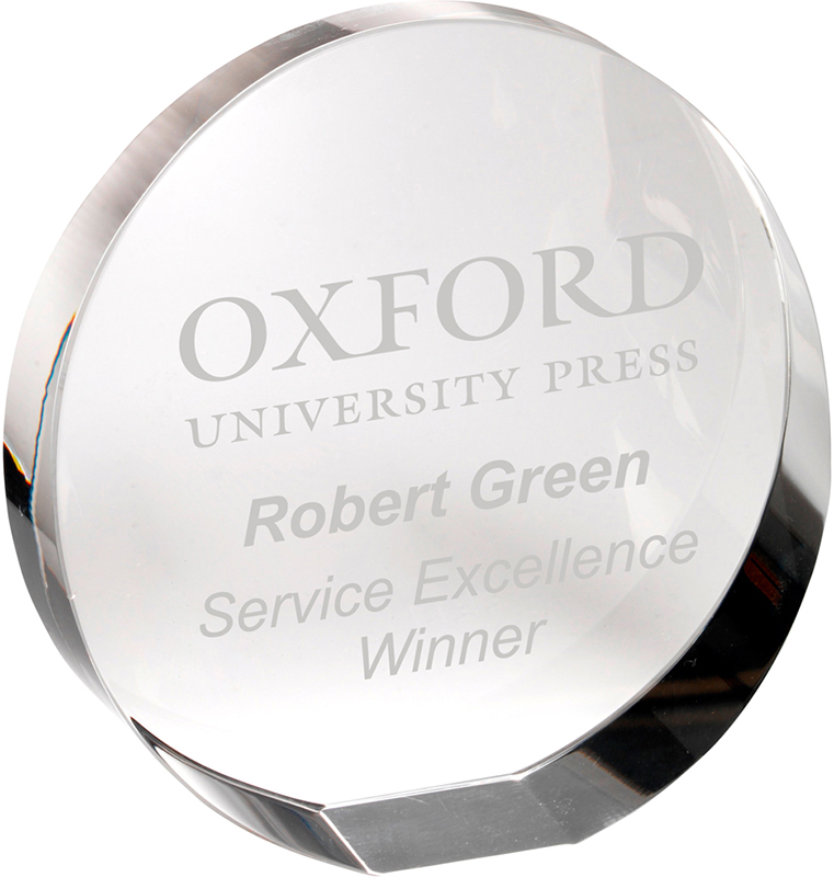 Optical Crystal Round Paperweight with Presentation Box 9cm (3.5")