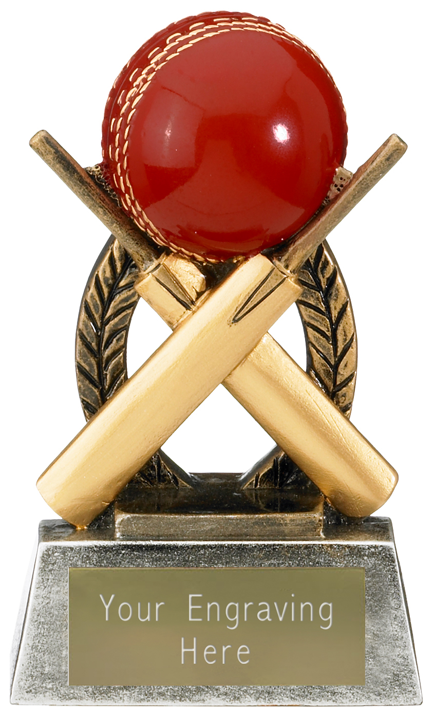 Escapade Cricket Ball and Bats Trophy 10.5cm (4")