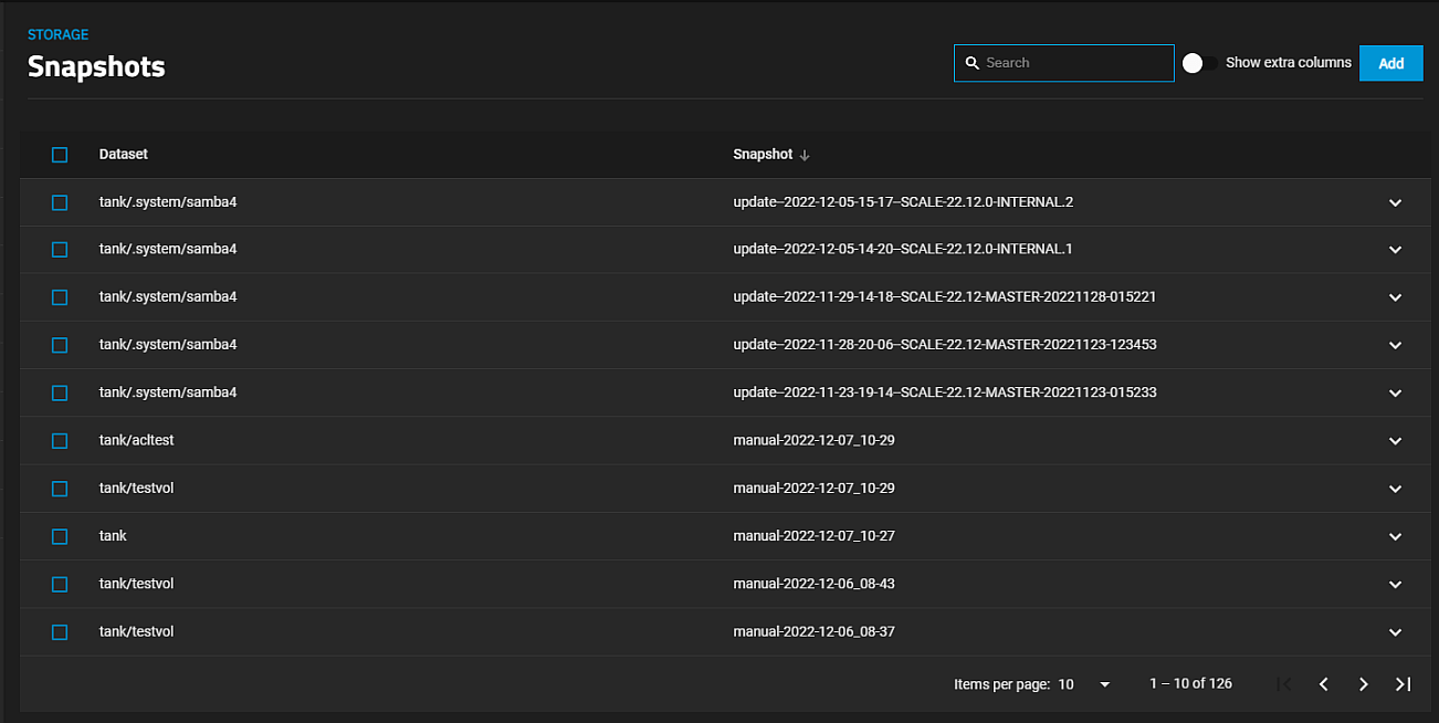 Snapshots TrueNAS Documentation Hub