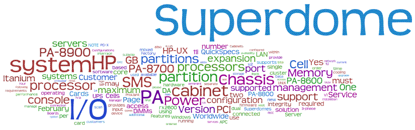 Wordles System z10, Superdome, Sun M9000 Mainframe Propeller Head