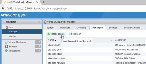 Use the VMware Host Client to manage single ESXi hosts