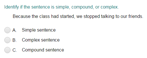 Identifying Sentences as Simple, Compound or Complex Quiz Turtle Diary