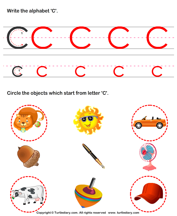 Identify Words That Start With C Worksheet Turtle Diary