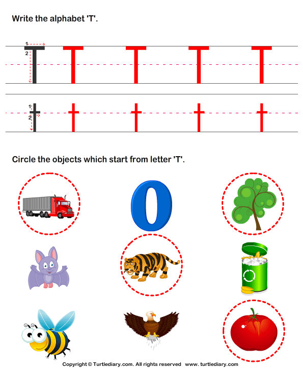 Identify Words That Start With T Worksheet Turtle Diary
