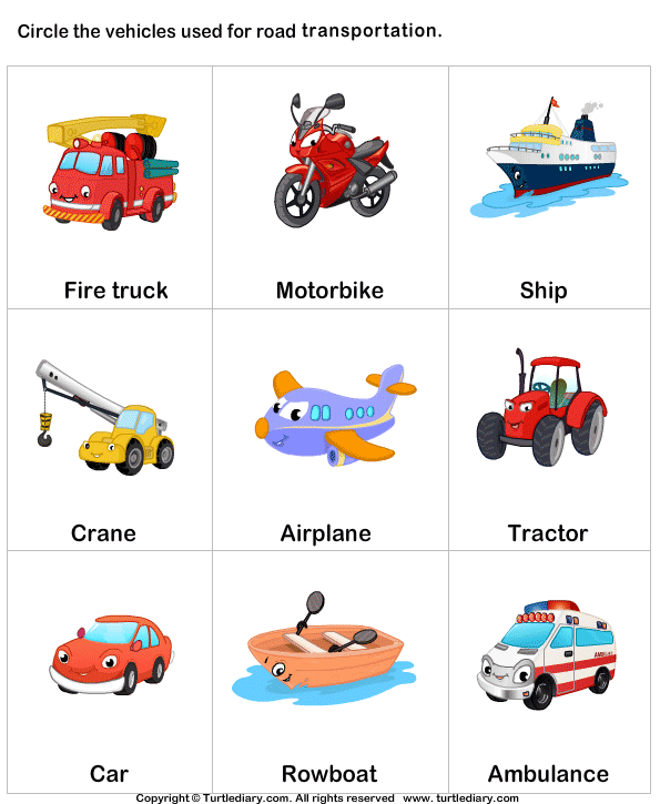 Transport Means Worksheet Turtle Diary