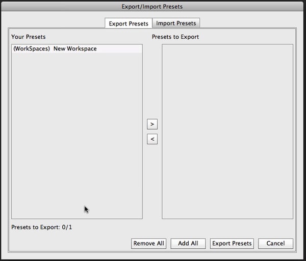 Easily Import and Export Presets in CS6