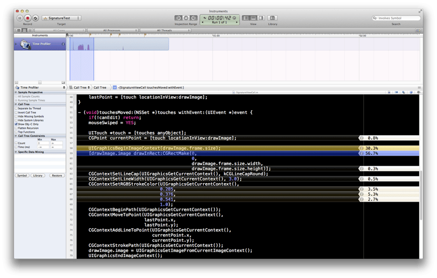 iOS SDK Time Profiling with Instruments
