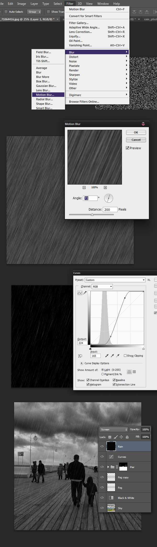 Add Dramatic Rain to a Photo in