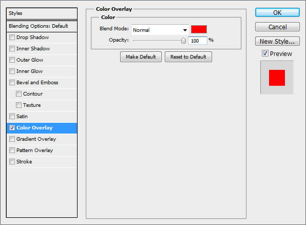 How to Use Color Overlay Within the Layer Styles Dialogue in