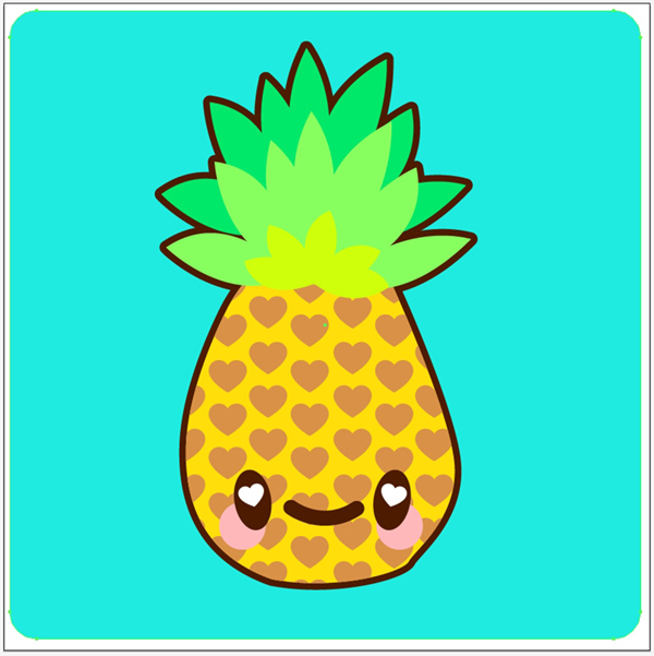 Cartoon Cute Pineapple Drawing Easy drawings doodle drawings colorful drawings geometric