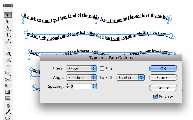 How to Create a Flag Graphic with Type in InDesign