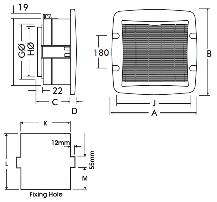 VentAxia TX6PL Commercial TSeries 6 Inch Panel and Ceiling Fan