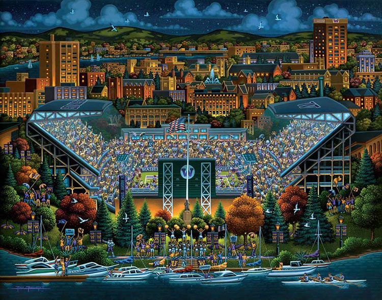 Washington State Cougars, 100 Pieces, Dowdle Folk Art Puzzle Warehouse