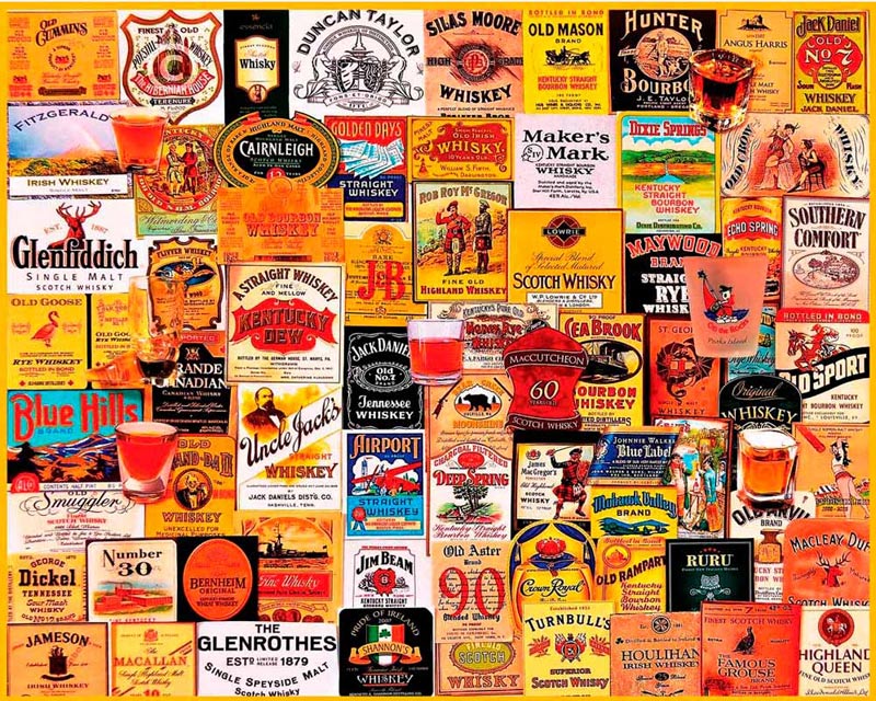 Great Whiskies, 1000 Pieces, White Mountain Puzzle Warehouse