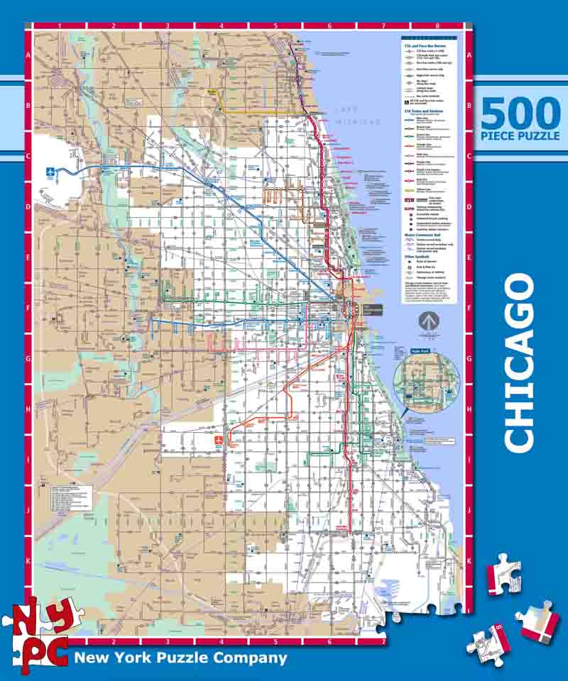 Chicago Subway, 500 Pieces, New York Puzzle Co Puzzle Warehouse