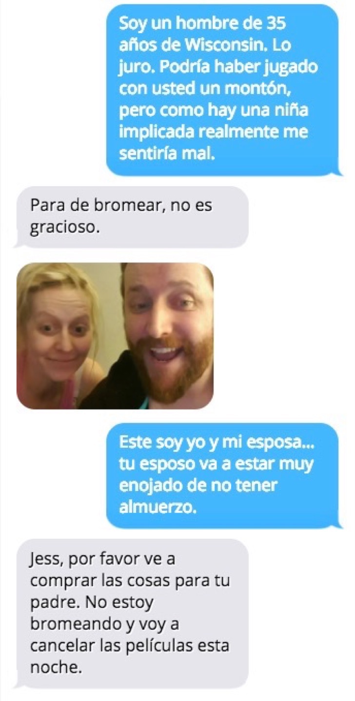 Cuando le dijo que escribía al número equivocado esta mujer perdió