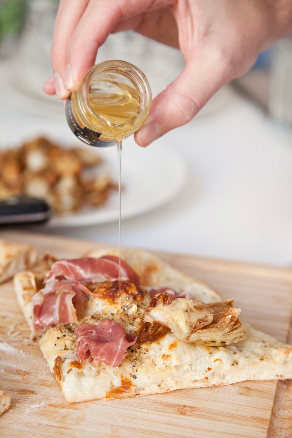 White Pizza with Prosciutto & Fried Artichokes