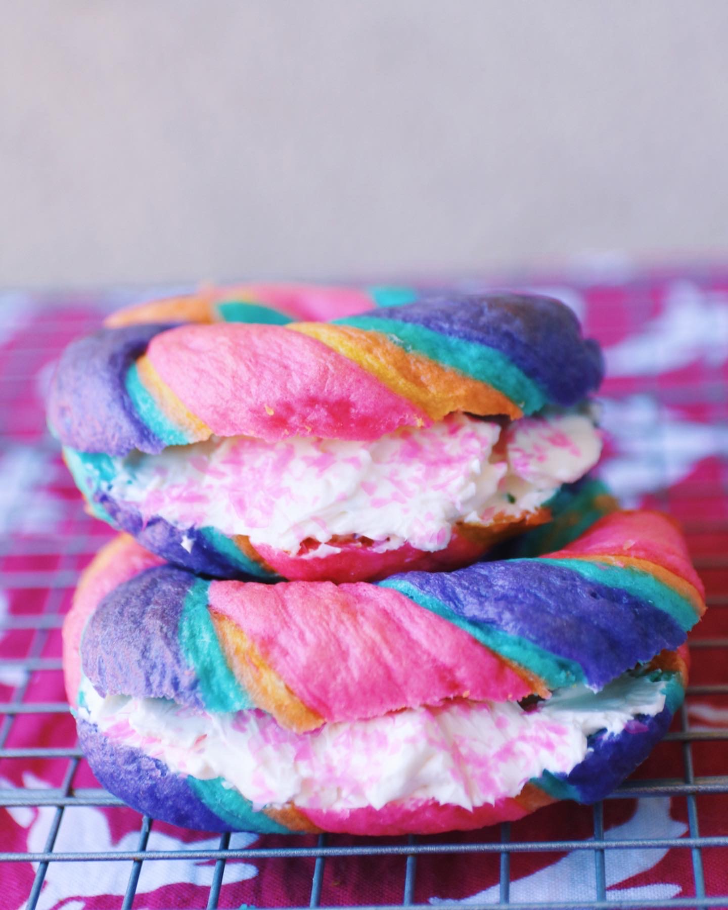 Rainbow Bagels Usagi Baking