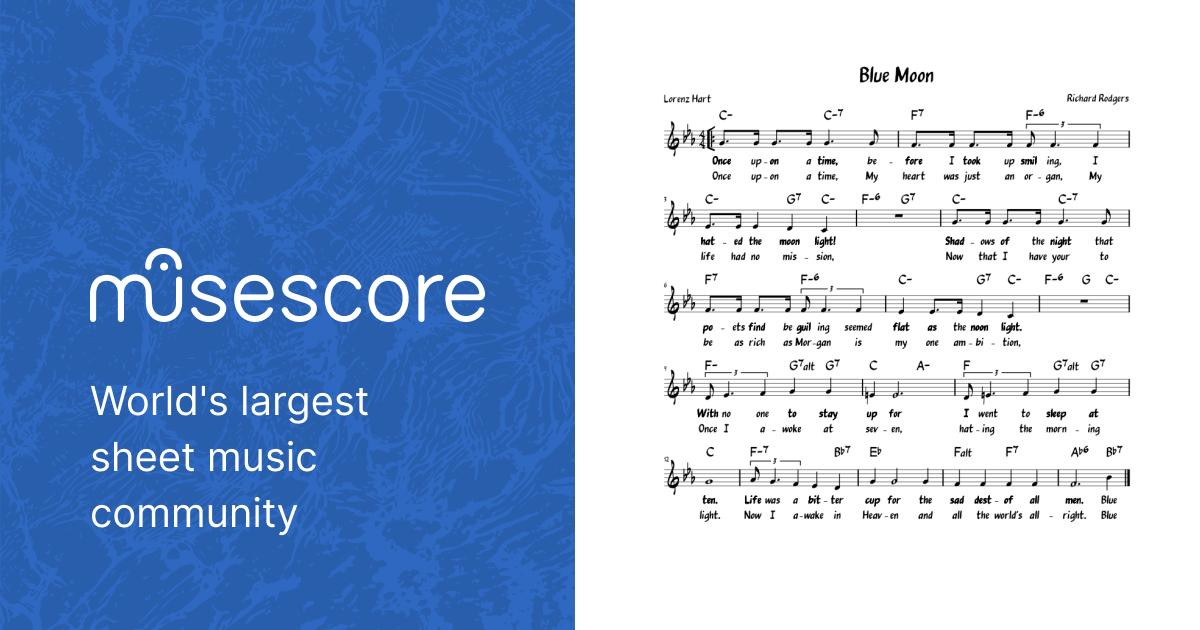 Blue Moon (Lead sheet with lyrics and verses ) Sheet music for Bass