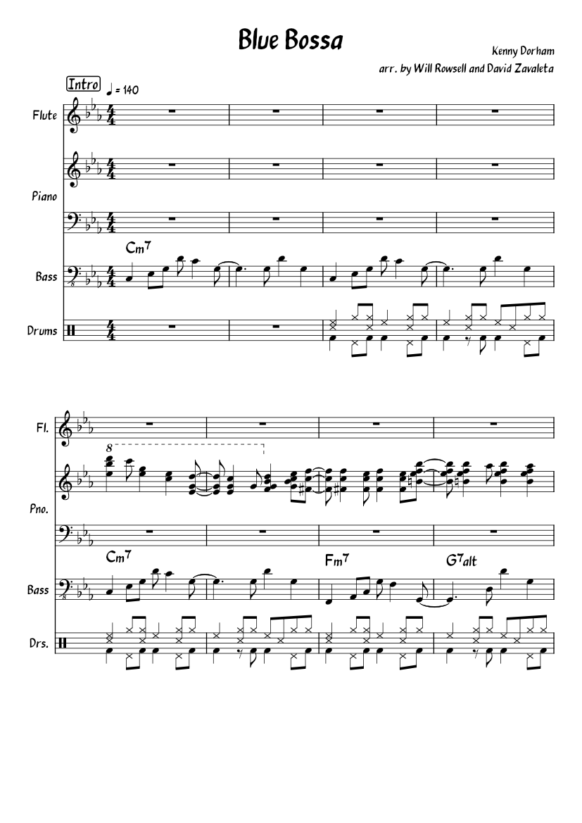 Blue Bossa Alto Sax Sheet Music vlr.eng.br