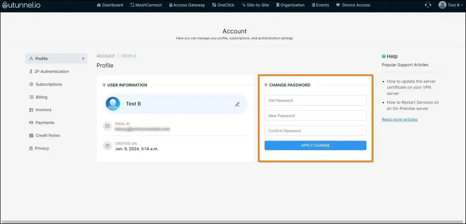 How to Reset or Change Account Password