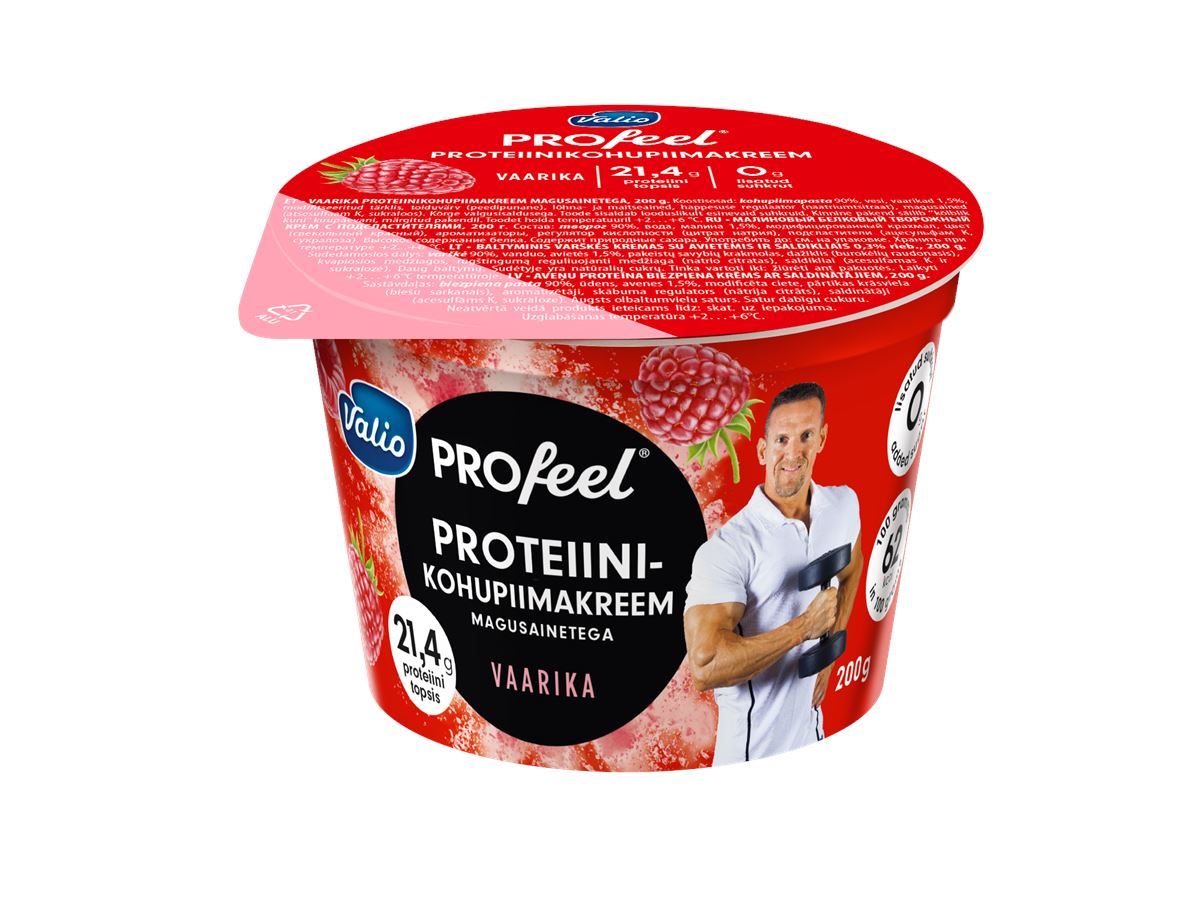 Valio Profeel protein curd cream raspberry 200g Valio