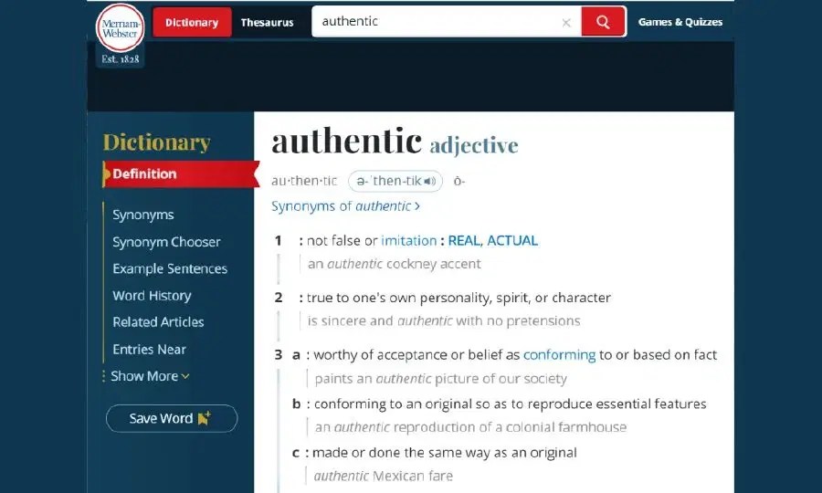 Merriamster crowns 'authentic' as word of the year Vanguard News